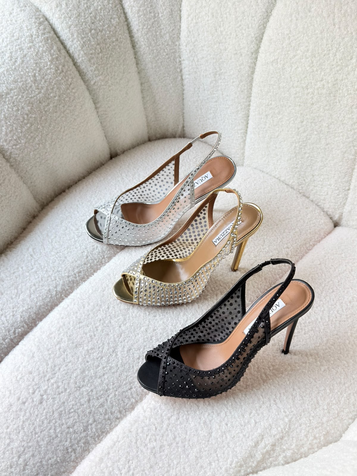 Aquazzura Crystal Lover 75 sandals