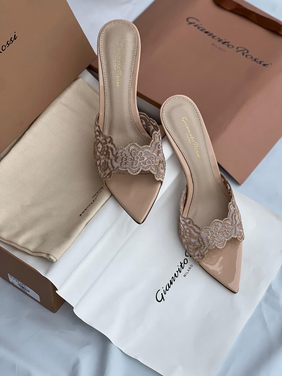 Gianvito Rossi Yvonne 85 Lace Mules