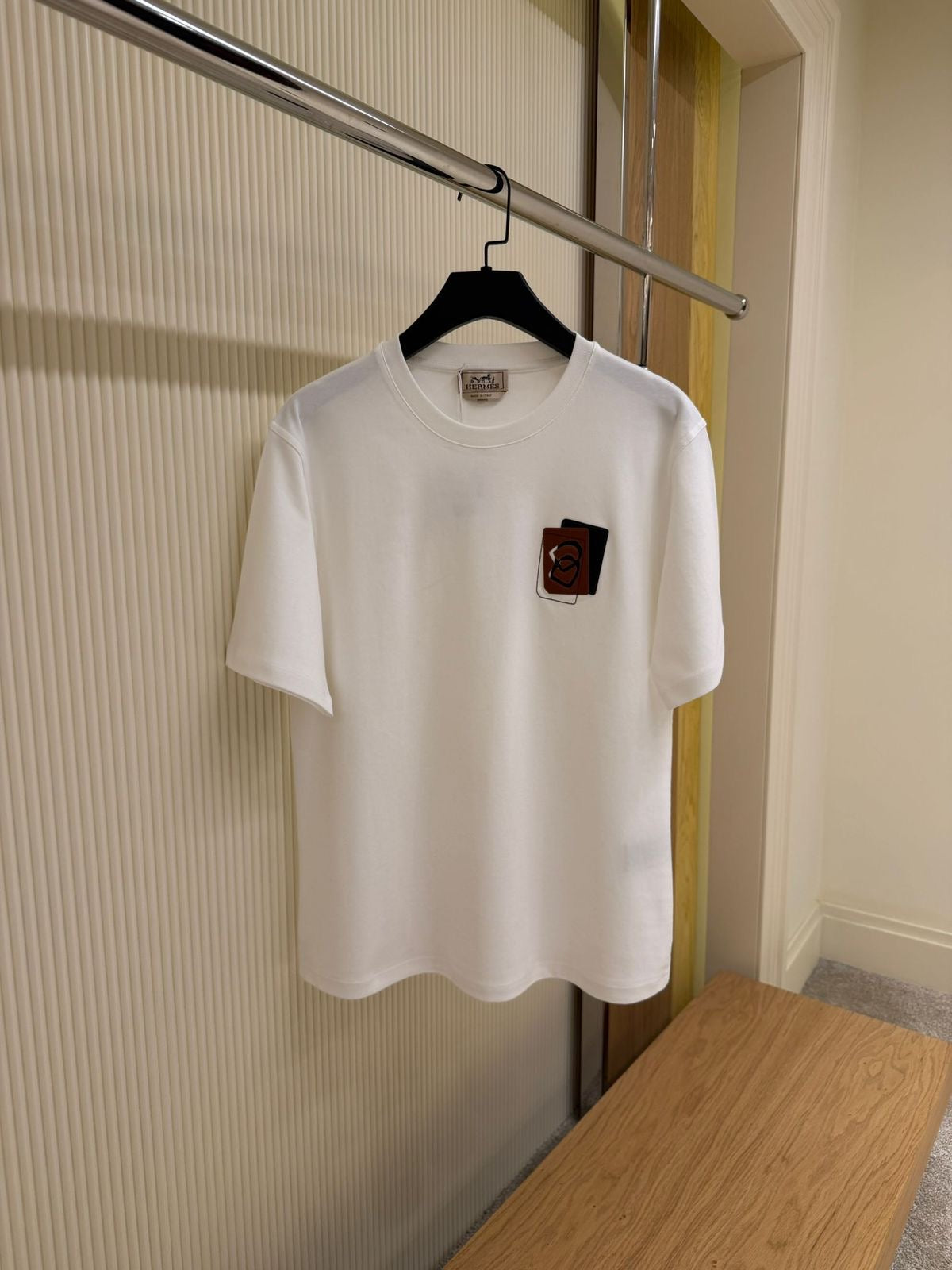 Hermes T-shirt with leather detail