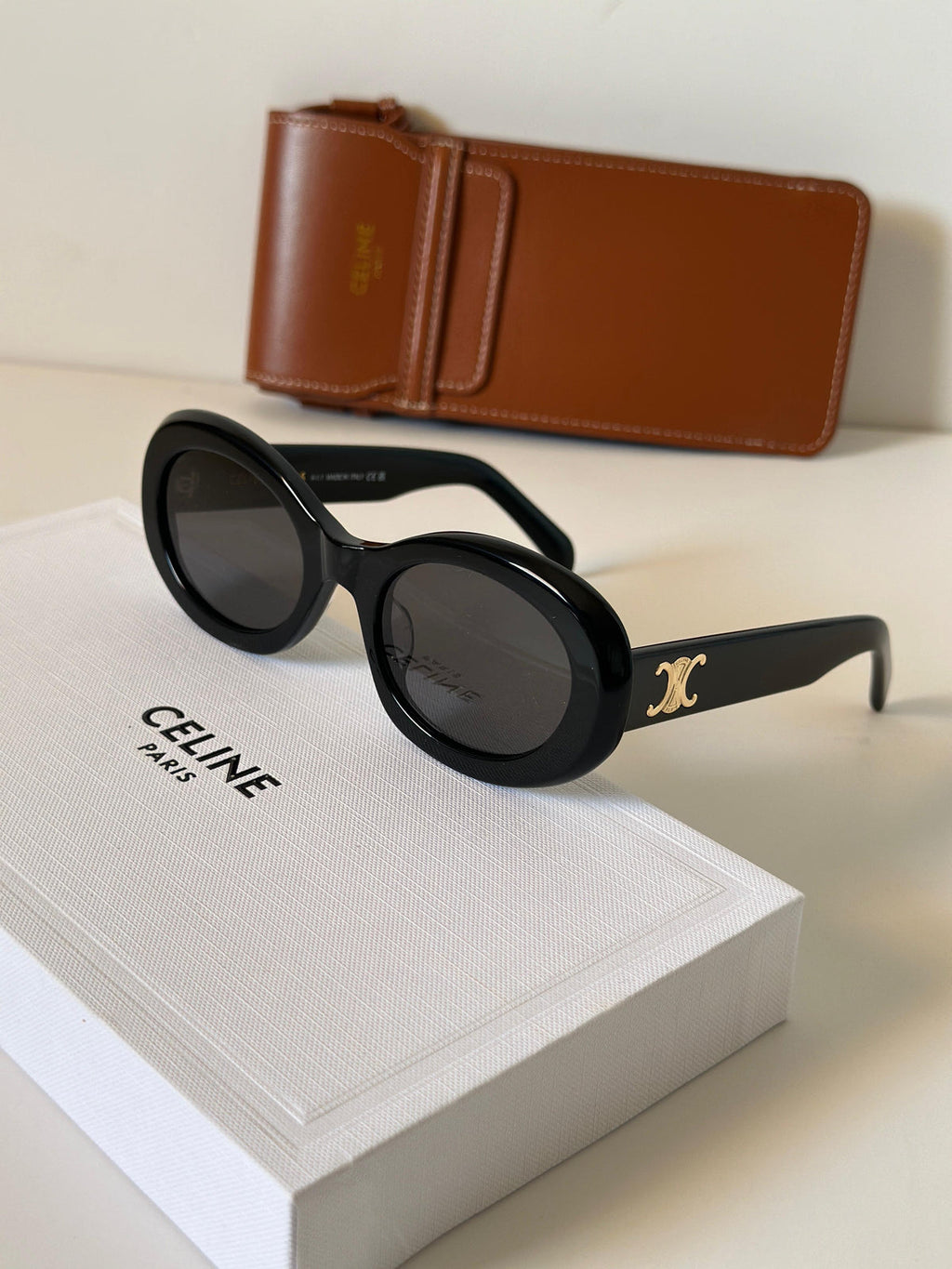 CELINE Triomphe round sunglassesc