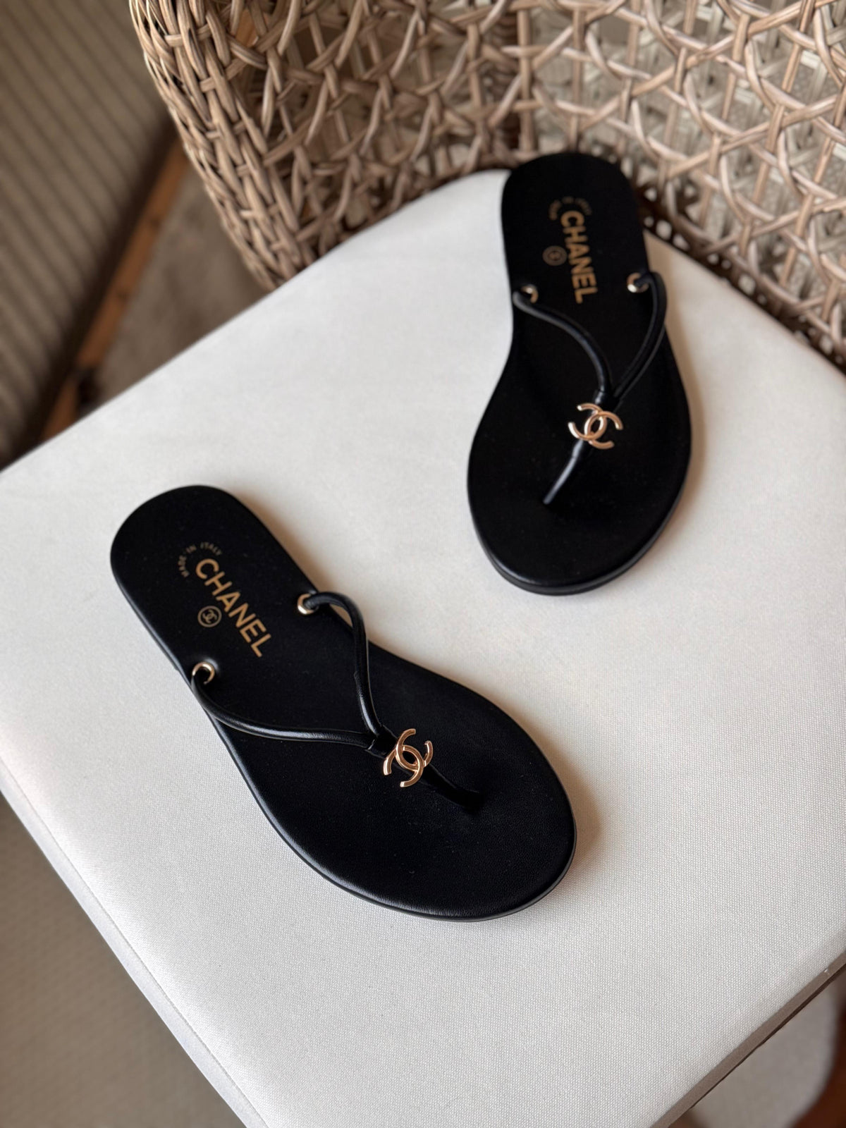 Chanel Thongs calfskin