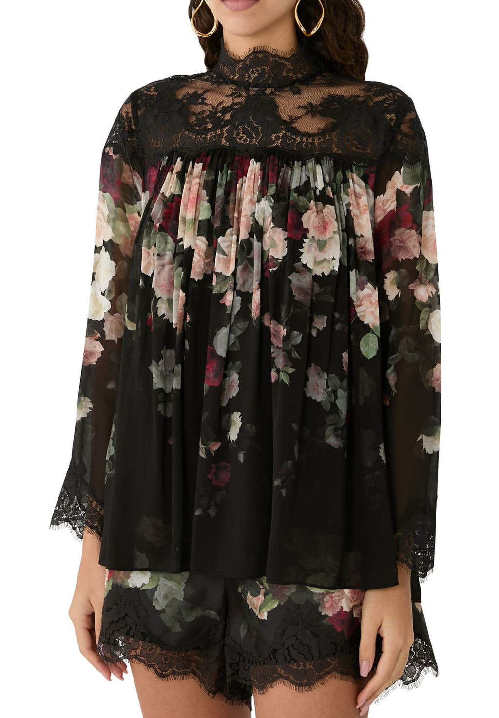 ZIMMERMANN lace-trimmed Floral Blouse