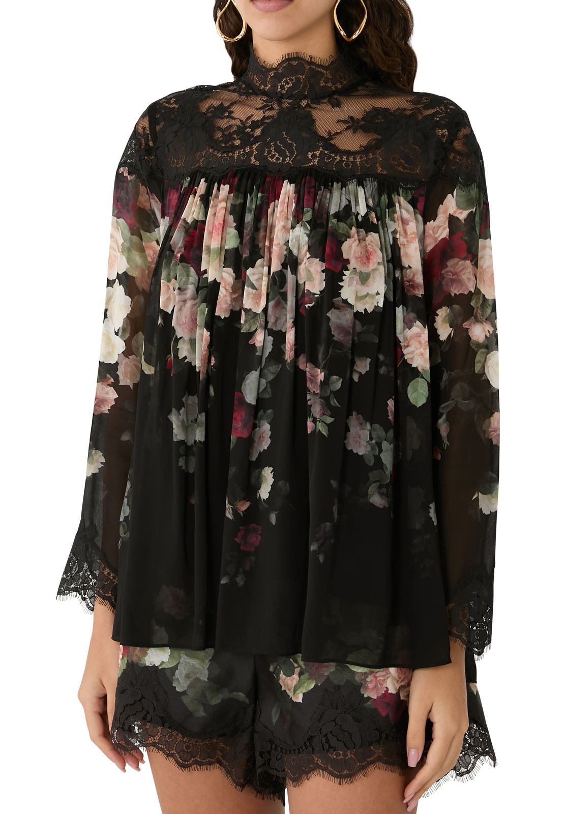 ZIMMERMANN lace-trimmed Floral Blouse