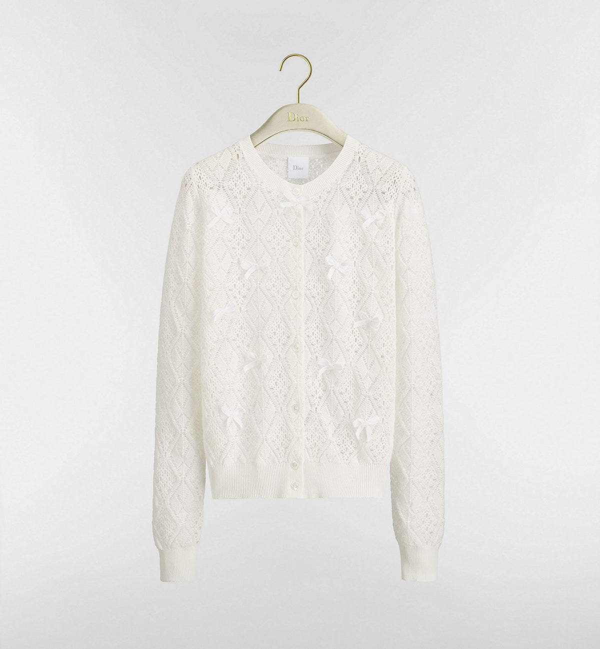 Dior Dioriviera Embroidered Cardigan Blue Openwork Cotton Knit
