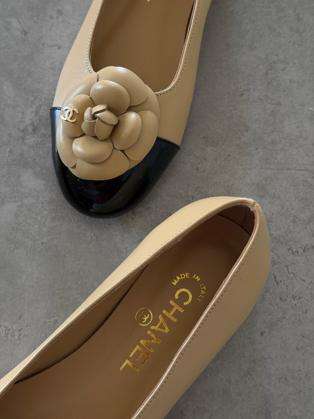 Chanel Patent Leather Camelia Flower Ballet