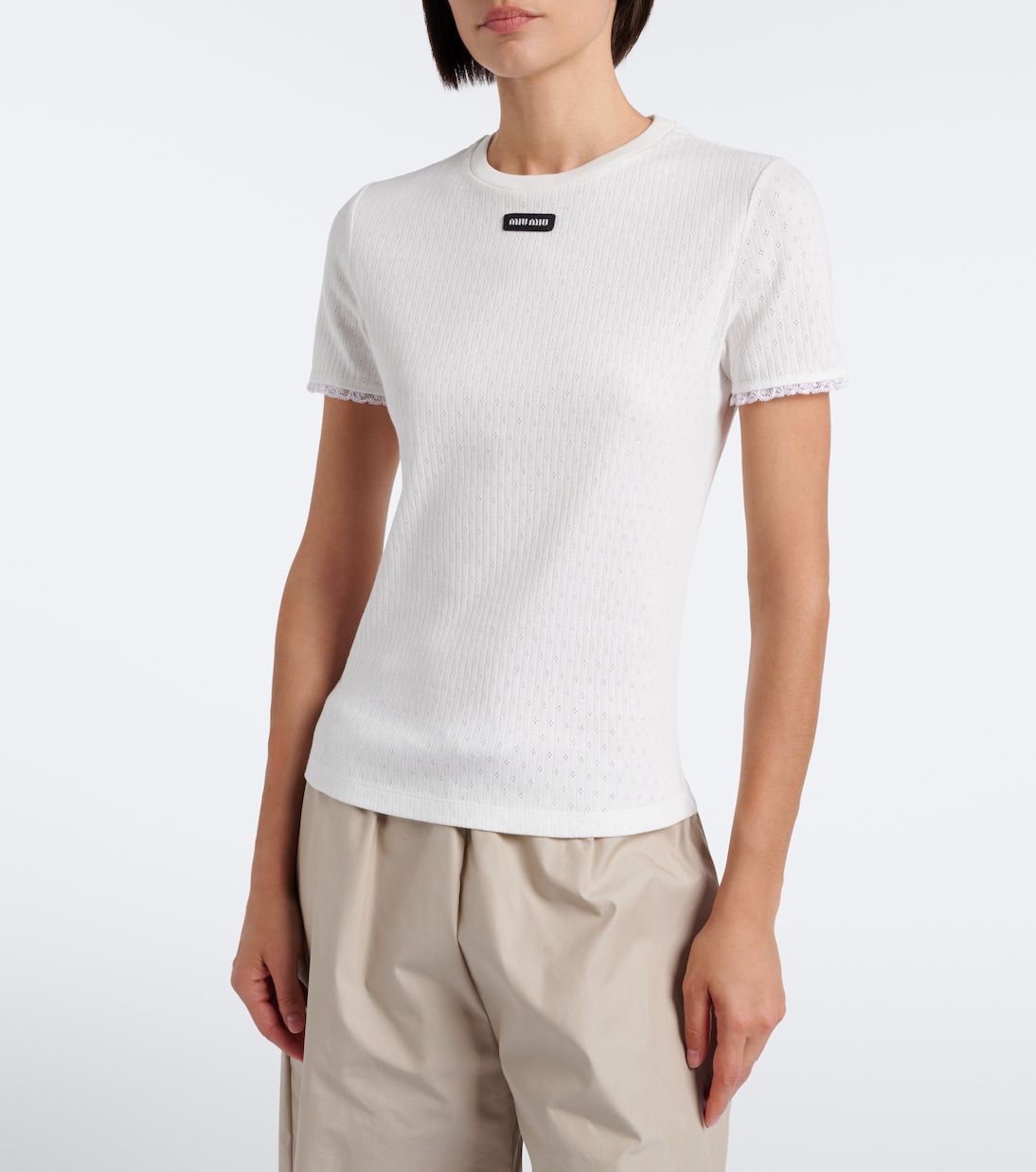 Miu Miu White Cotton T-shirt