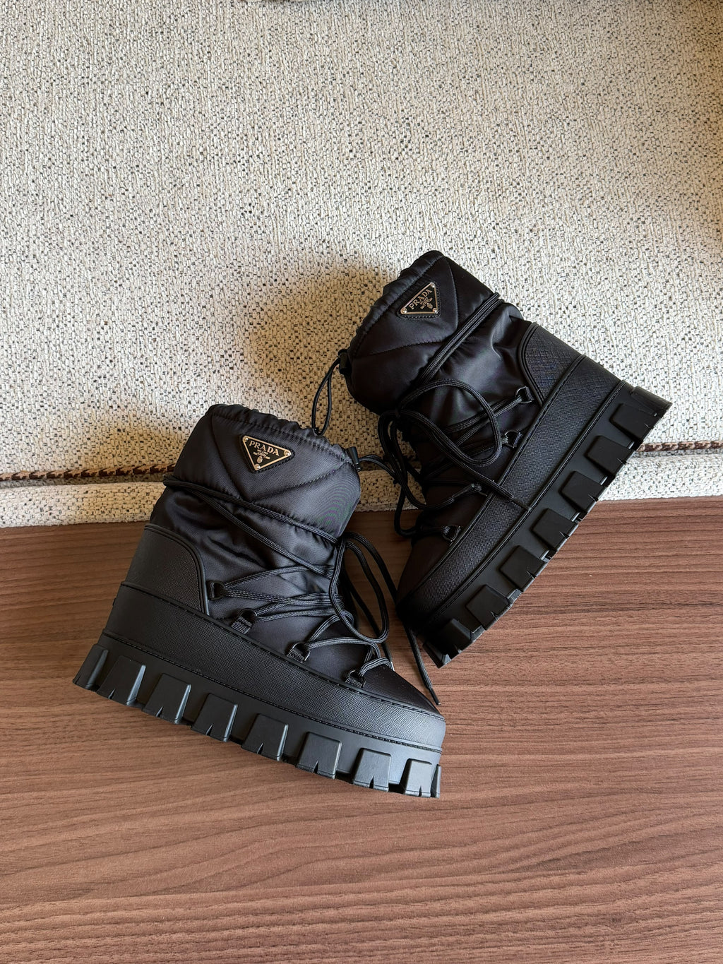 Prada Padded Chunky Sole Boots