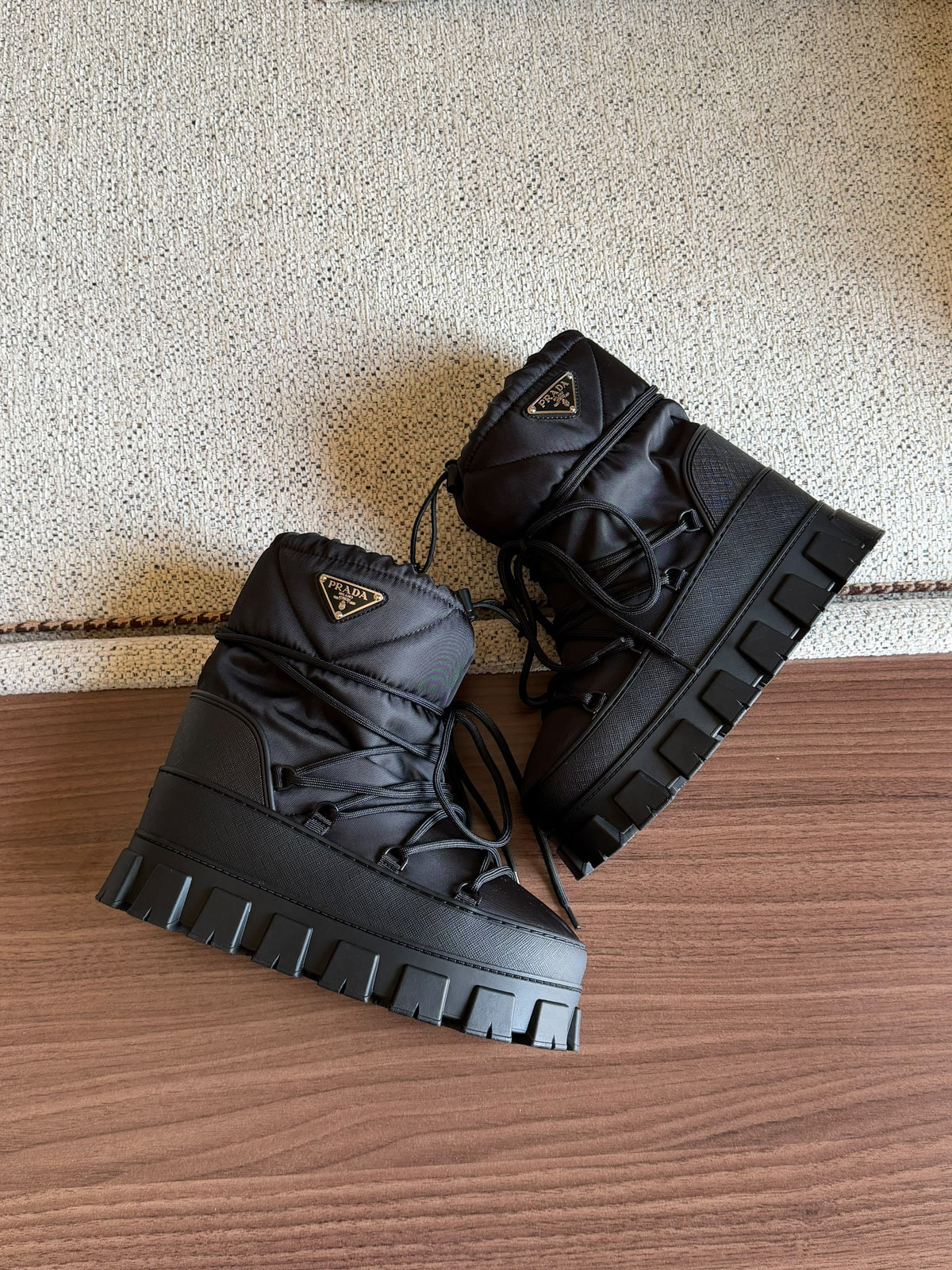 Prada Padded Chunky Sole Boots