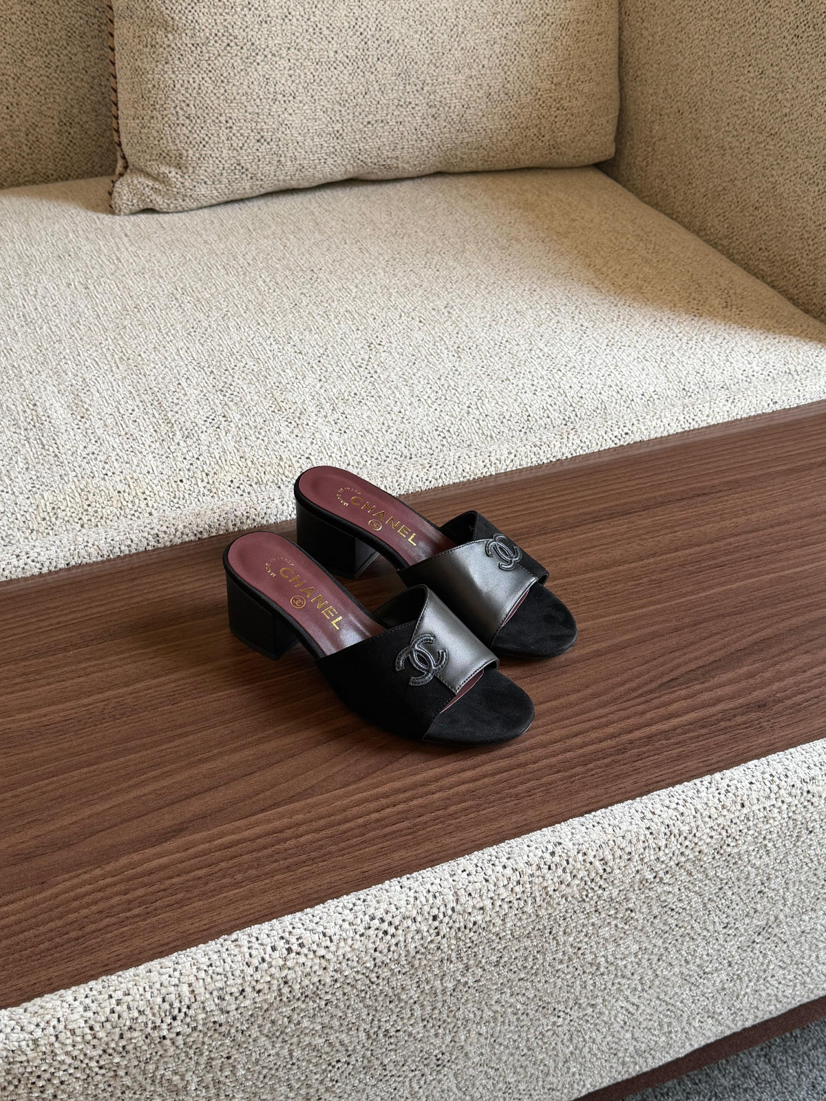 Chanel Block Heel Mules