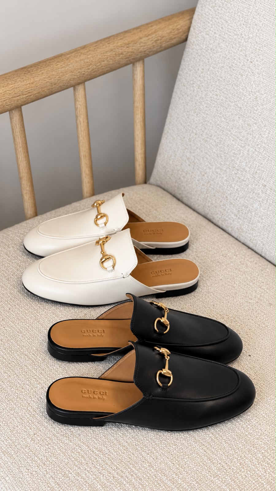 Gucci Plain Horsebit Mules