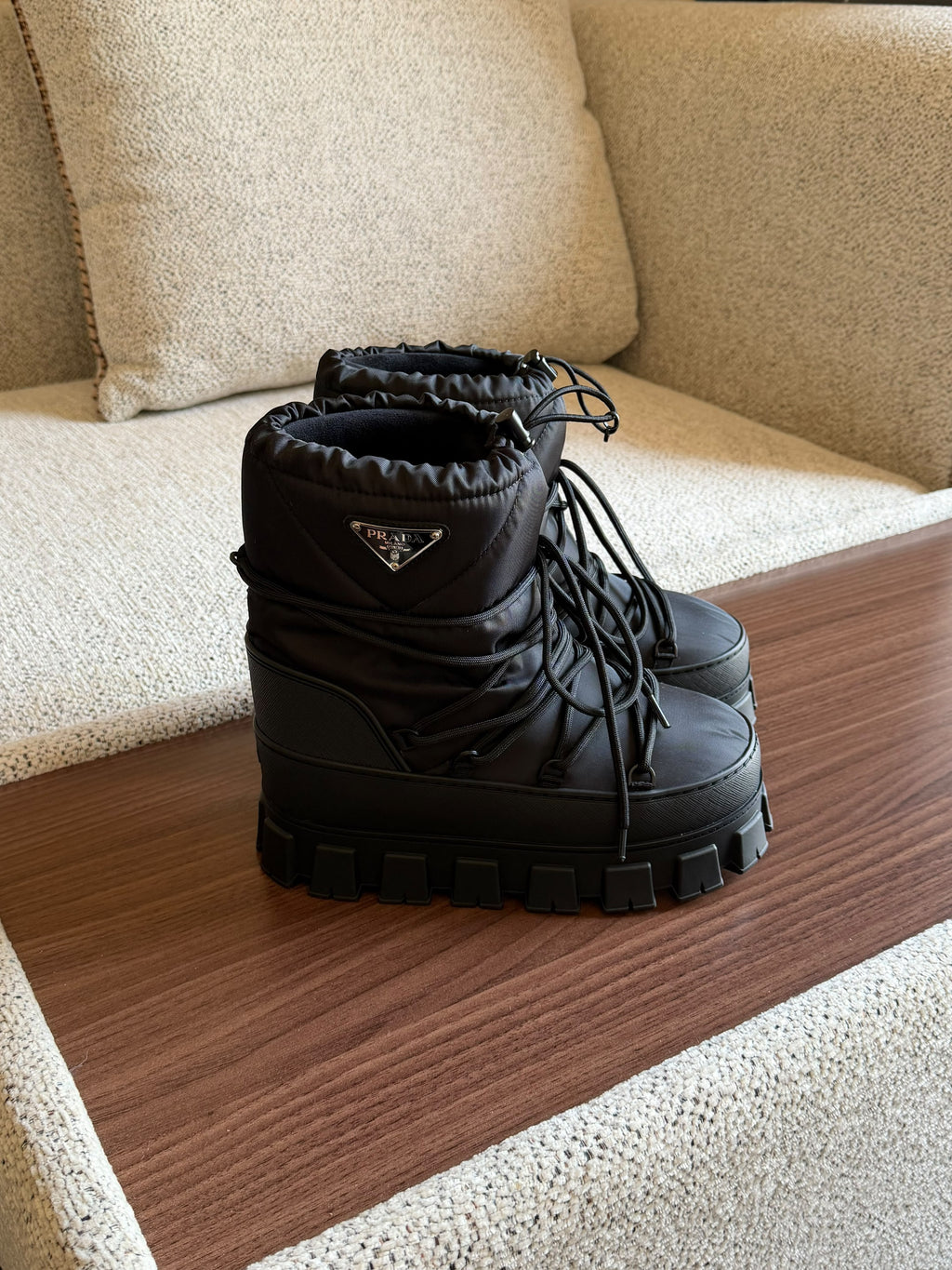 Prada Padded Chunky Sole Boots