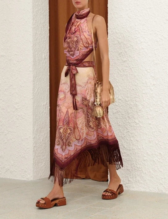 Zimmermann Sundance blouse and midi skirt set