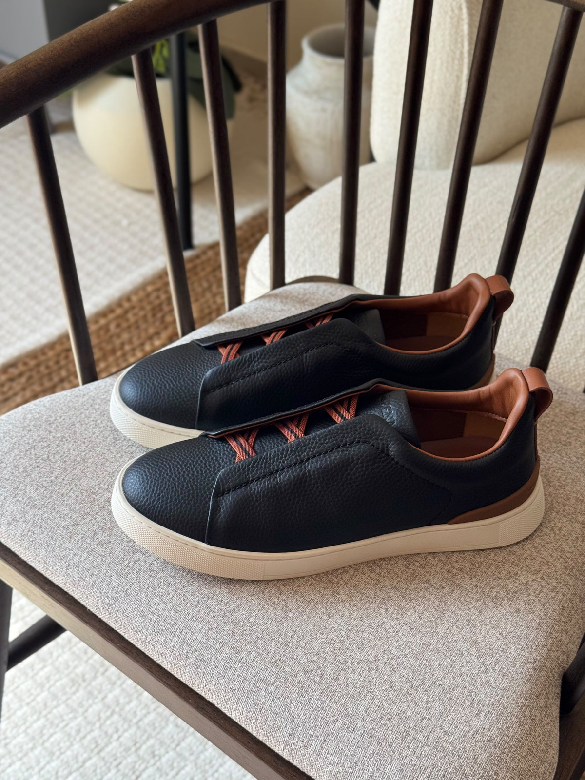 ZEGNA Sneakers Brown Trim